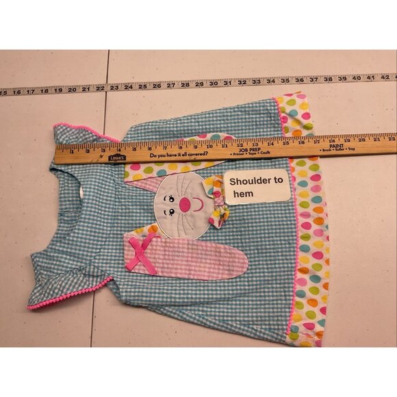 NEW Rare Editions Blue Gingham seersucker Girsl Easter Spring dress size 4T - Picture 10 of 11